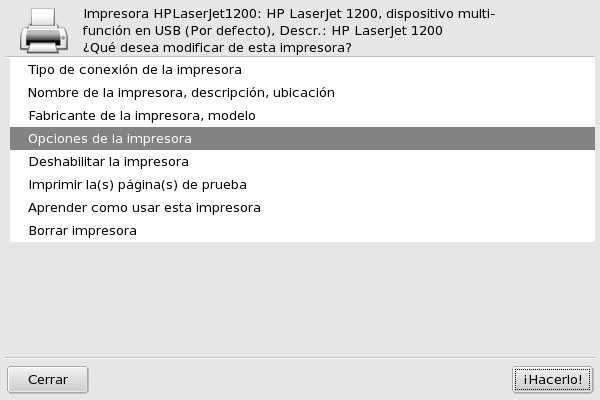 Modificando una impresora existente