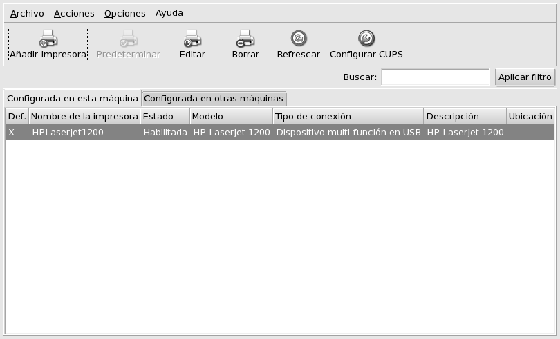 Administrando impresoras