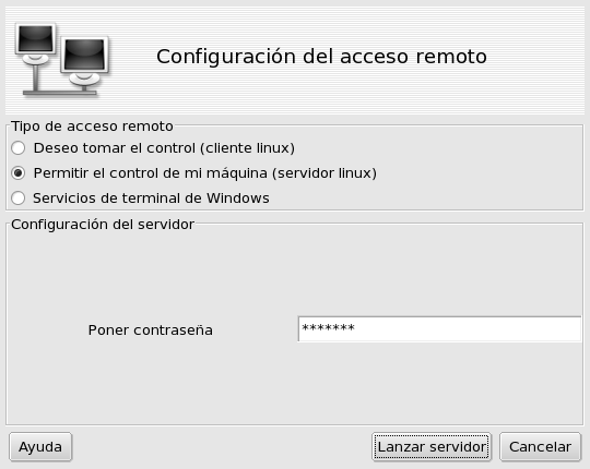 Opciones del servidor