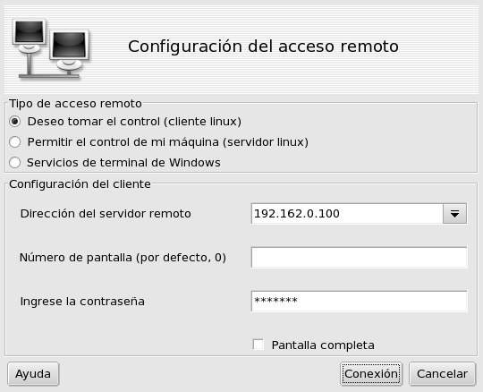 Opciones del cliente