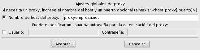 Rpmdrake — Configurando un proxy