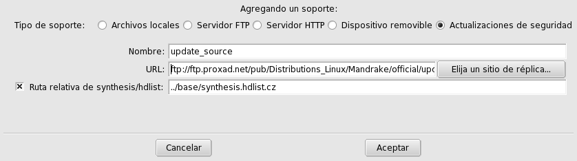 Rpmdrake — Añadiendo un soporte