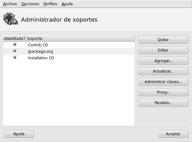 El Administrador de soportes de software
