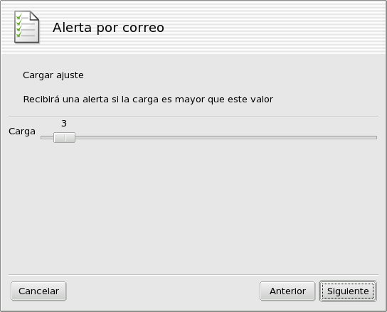 Configurando una alerta por correo: Carga