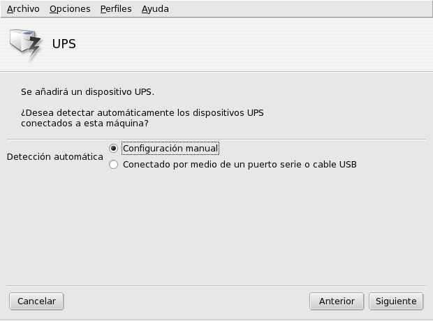 Configuración manual de DrakUPS