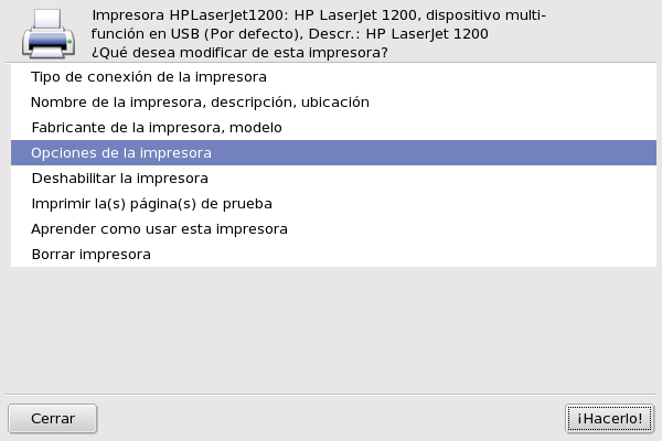 Modificando una impresora existente