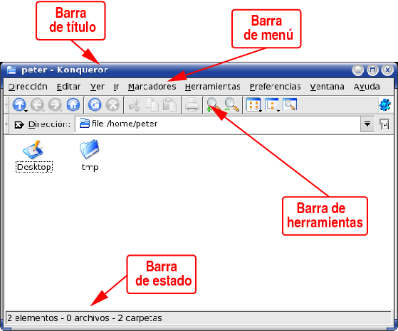 Administrador de archivos KDE