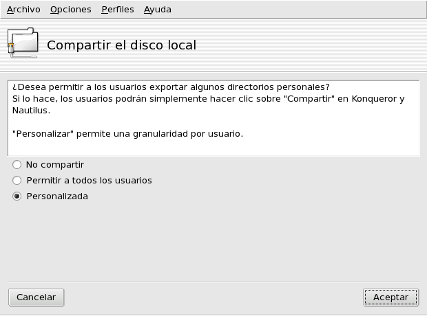 Controlando los directorios exportados