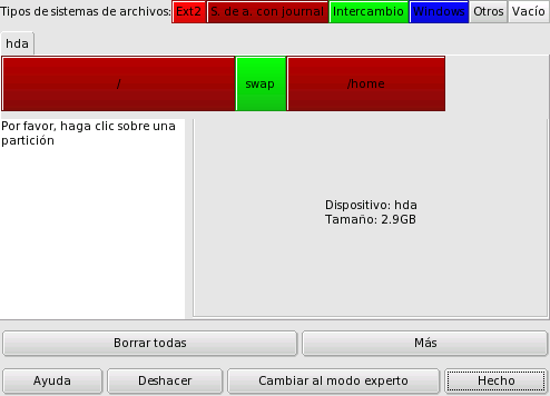 La ventana principal de DiskDrake