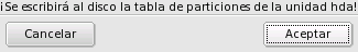 Confirmando la escritura de la tabla de particiones