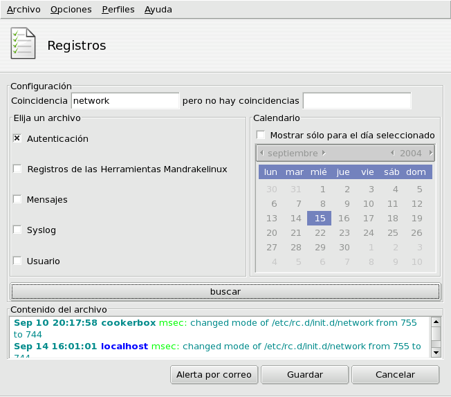 Examinando y buscando en los archivos de registro