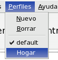 El menú de Perfiles del Centro de Control