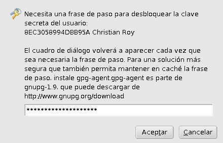 Diálogo de frase de contraseña