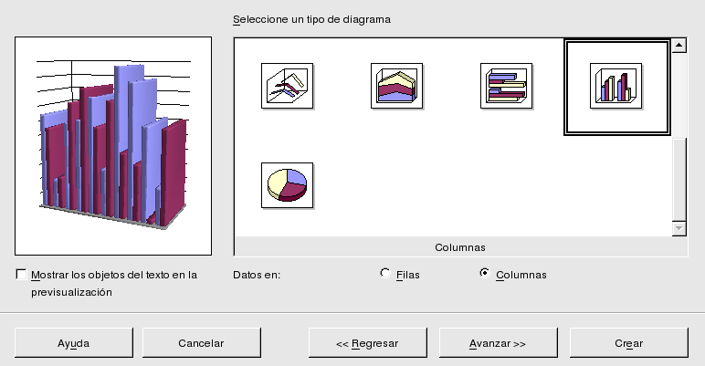 Eligiendo el tipo de diagrama