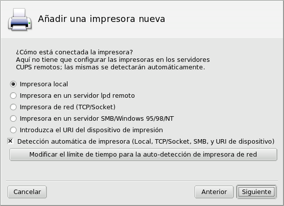 Configurando una impresora remota