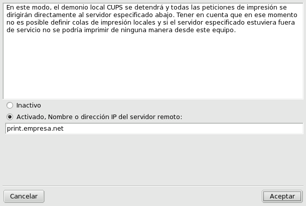 Configuración del modo cliente
