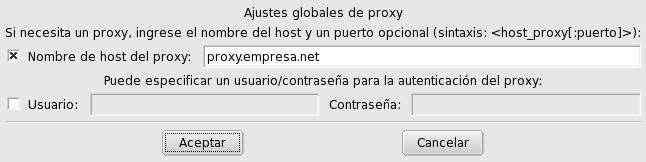 Rpmdrake — Configurando un proxy