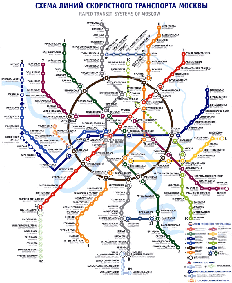 Esquema del metro de Mosc�. Para ver m�s grande haga clic