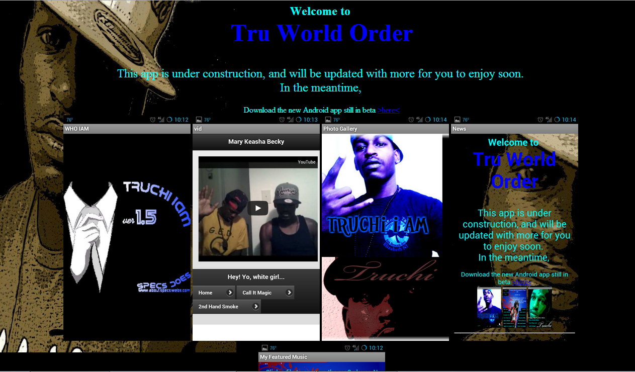 musician's website landing page