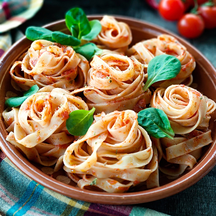 Nested Pasta with Vodka Sauce
