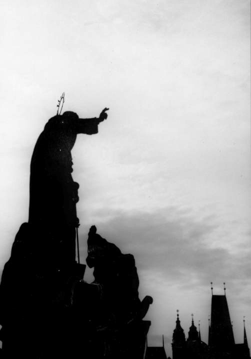 Monks blessing the city of Prague