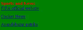 Text Box: Sports and NewsFIFA official websiteCricket NewsAnandabazar patrika