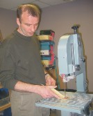 Tony trimming an Orthotic
