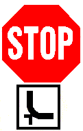 �llj! Els�bbs�gad�s k�telez� a kieg�sz�t� t�bl�n vastag vonallal jelzett �ton �rkez� j�rm�veknek -  Oprire obligatorie �i acordarea priorit��ii pentru vehiculele care circul� pe drumul desenat cu linie mai groas�