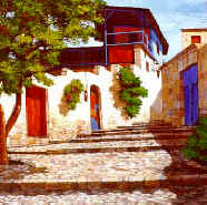 CUESTA calle antigua Yanahuara. Oleo s/lienzo