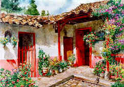 finca cafetera. armenia-colombia. watercolor. to click for big size. SOLD