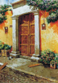 CALLE VIEJA acuarela sobre papel arches. 56x75cms.