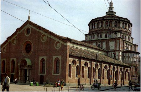 The exterior of the church of Santa Maria delle Grazie