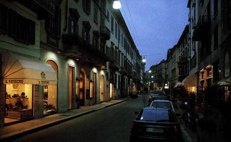 The elegant shops along Monte Napoleone Street