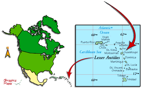 carte des Antilles