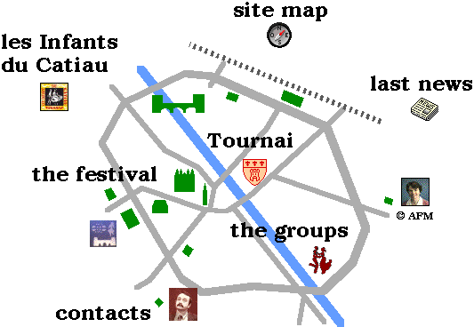 site map and map of Tournai