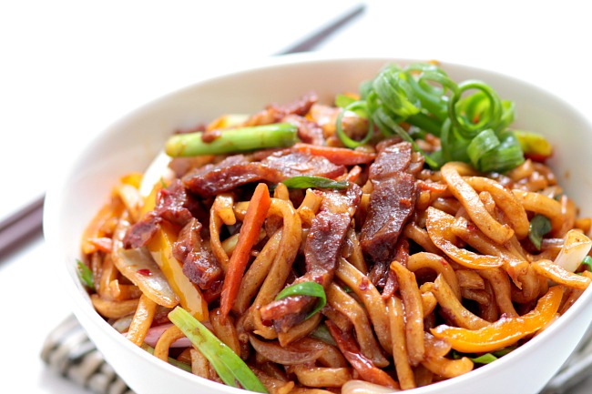 wok-fried beef lamian