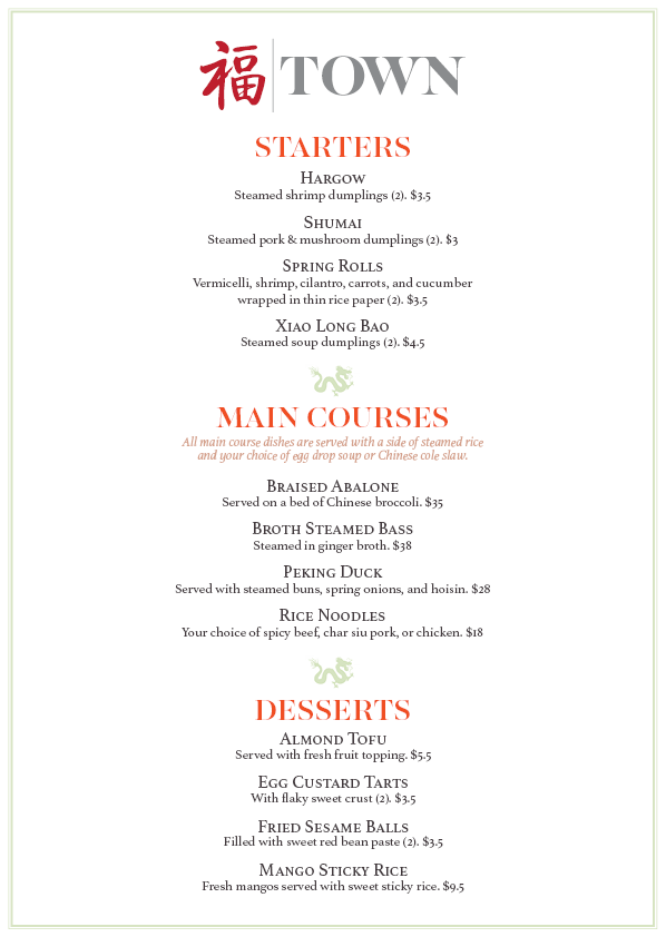 menu