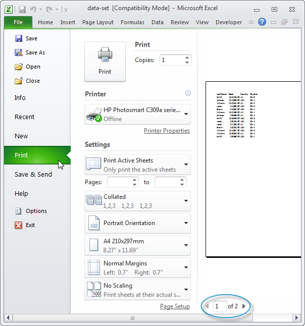 Worksheets Print Worksheet untitled document excel print preview