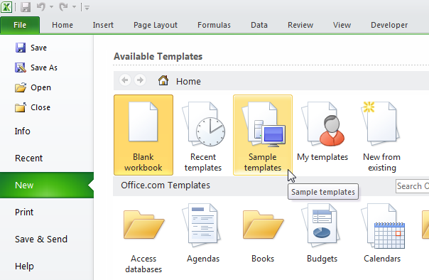 creating templates in excel