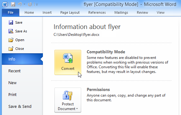 Description: Description: Screenshot of Word 2010