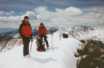 Coby and me atop Columbia, a precursor to my well-known sucking the next day
