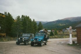 Blair and I jeeping around in Hancock, before the Long Cold Wet Day Where Nothing Would Burn.