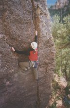 Julie follows Morrocan Roll (10b) at Shelf