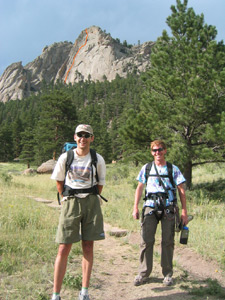 Sean and Kelly at Lumpy with our route highlighted on the Book