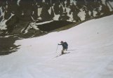 Skiing off Quandary Peak via the Monte Cristo col with Petey