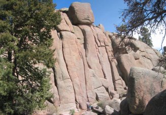 Rob prepares to climb at Turkey Perch, with no other climbers to be seen