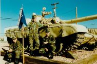 Dean, me, and Brizendean at our battalion's T72 before the climb