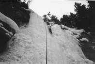 TRing vertical ice at Pumphouse in Vail (WI4 conditions)