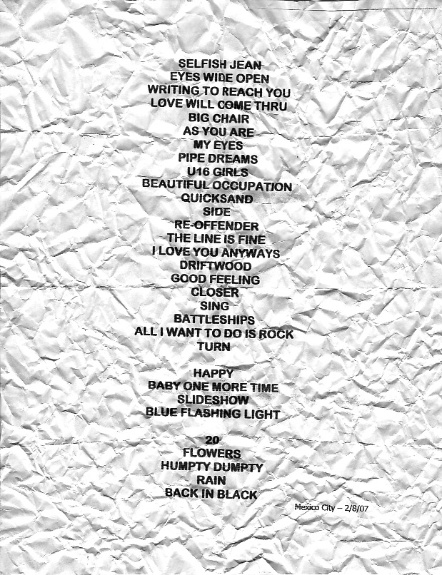 Foto del Set-List