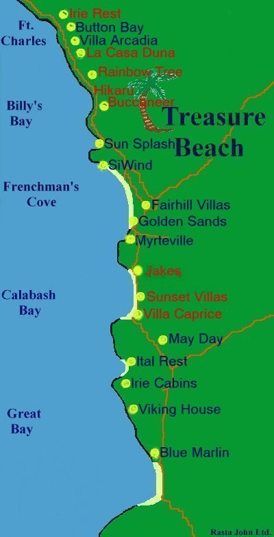Treasure Beach Map